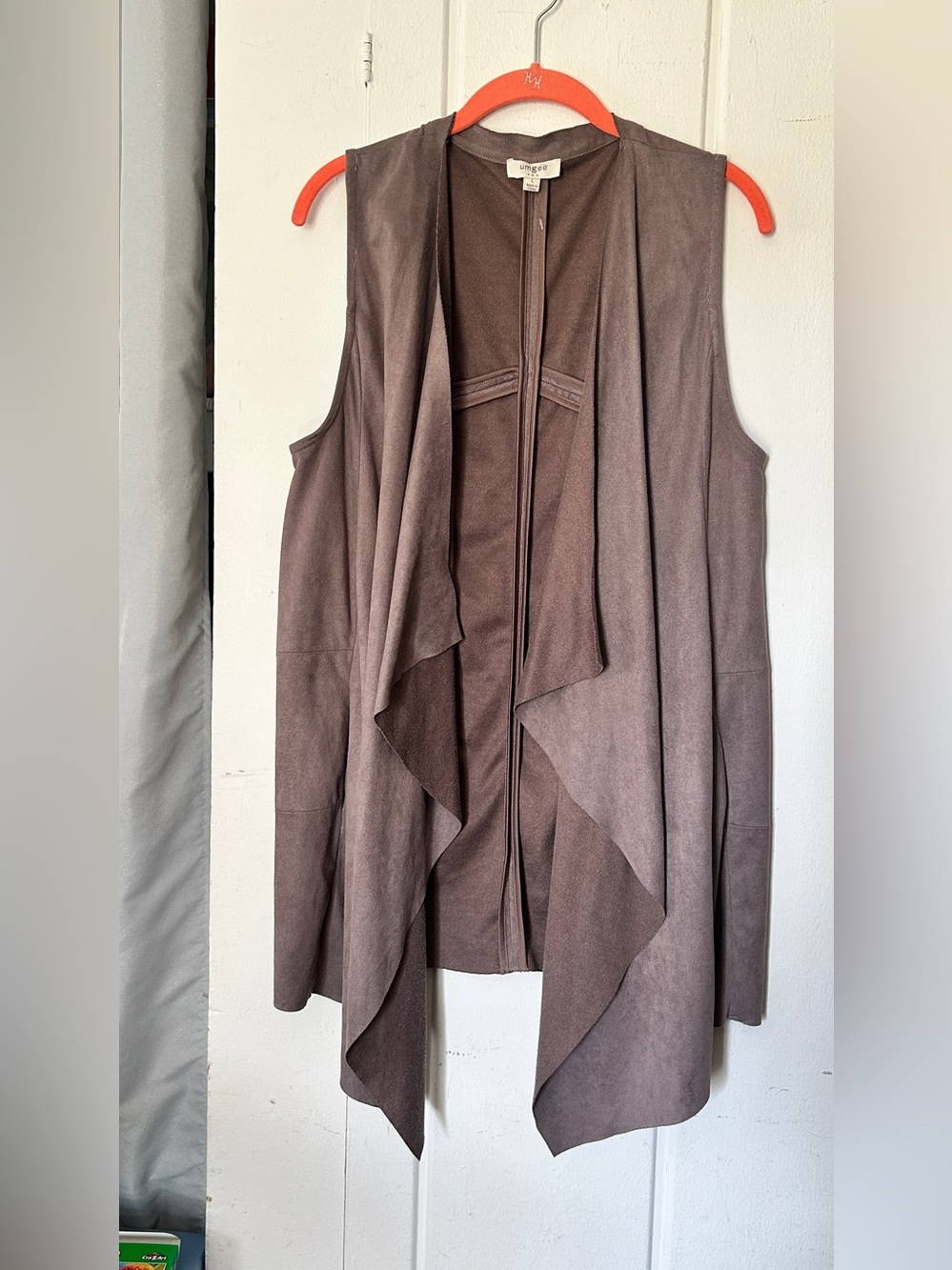 Umgee Taupe Draped Sleeveless Vest